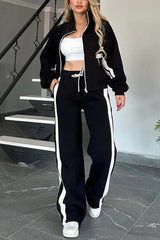 Side-Stripe Jogging Set with Drawstrings