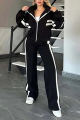 Side-Stripe Jogging Set with Drawstrings