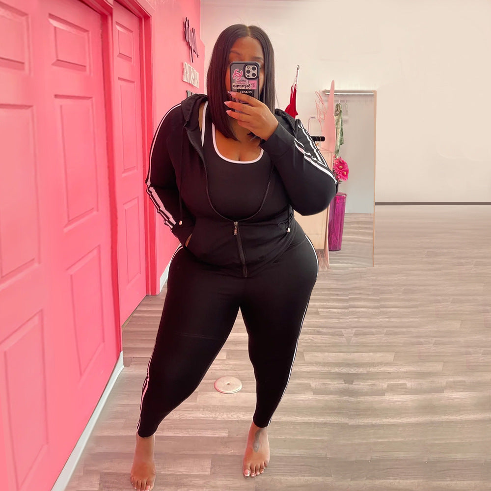 Athletic Tracksuit with Side Stripe Details