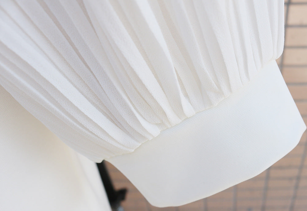 Jumpsuit with Pleated Sleeves and Belt Detail