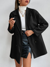 Leather-Like Oversized Blazer Coat