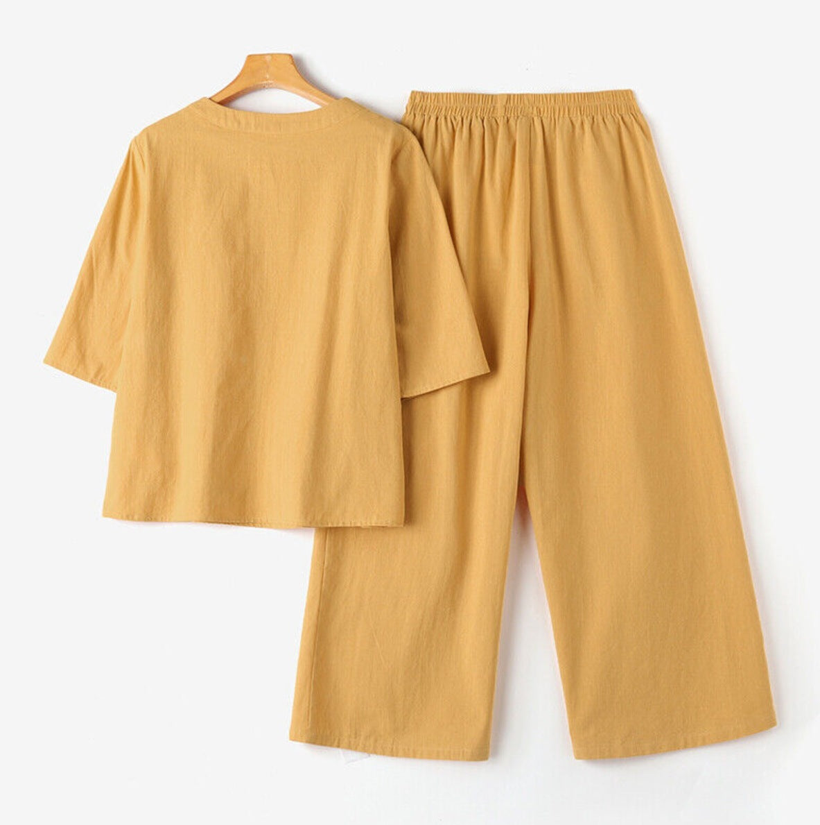 Lounge Set with Wide-Leg Pants & Tunic Top