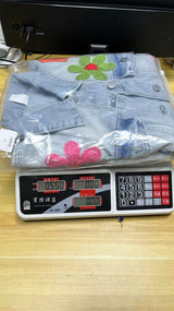 Denim Jacket with Flower Embroidery