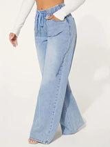 Relaxed Fit Denim Wide-Leg Jeans