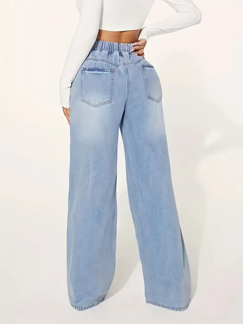 Relaxed Fit Denim Wide-Leg Jeans
