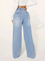 Relaxed Fit Denim Wide-Leg Jeans