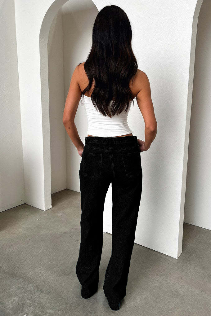 Stylish Black Wide-Leg Jeans