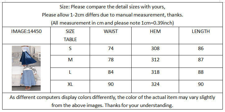 Flared Denim Maxi Skirt