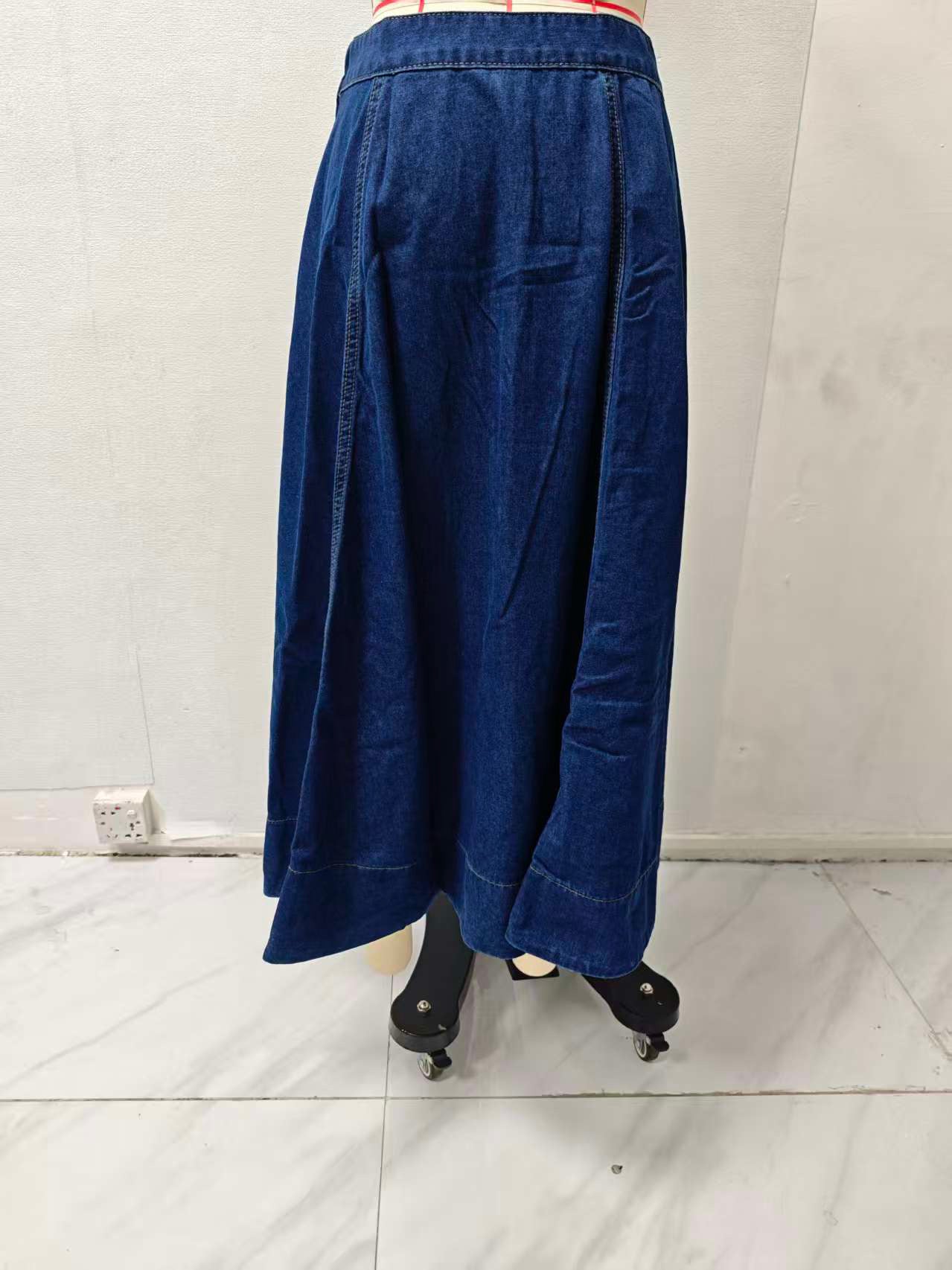 Flared Denim Maxi Skirt