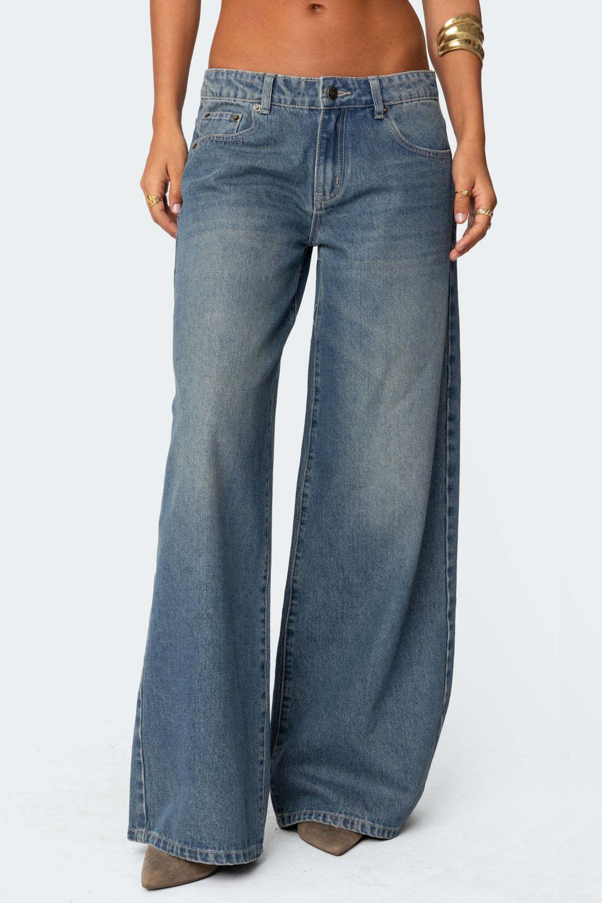 High-Waisted Wide Leg Vintage Jeans