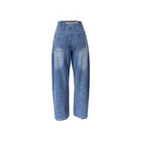 Casual Wide-Leg Paint-Splatter Pants