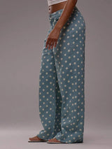 Wide-Leg Polka Dot Pants