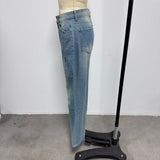 High-Waisted Wide-Leg Distressed Jeans