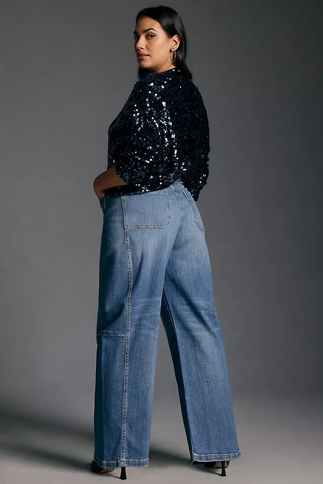 High-Waisted Wide-Leg Jeans