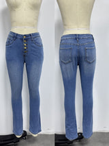 High-Waisted Skinny Jeans with Button Fly