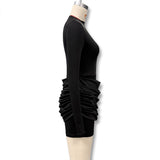 Long-Sleeve Ruched Bodycon Dress