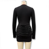 Long-Sleeve Ruched Bodycon Dress