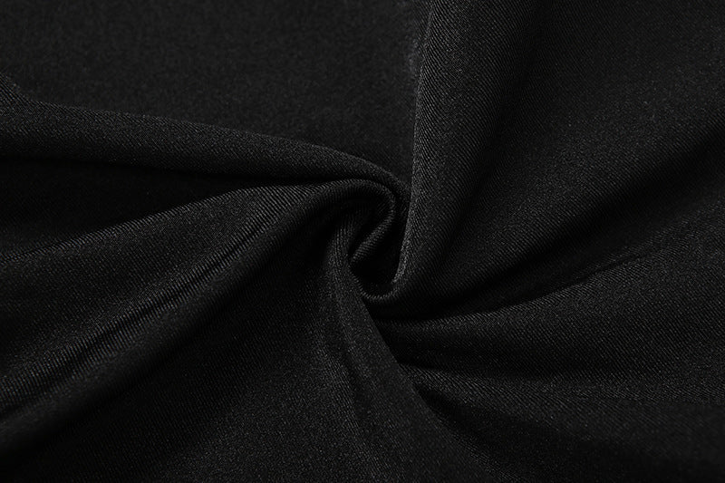 High-Neck Dress with Puff Shoulders