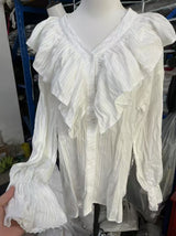 Elegant White Ruffled Blouse