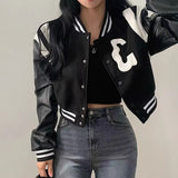 Varsity Style Patch Bomber Jacket