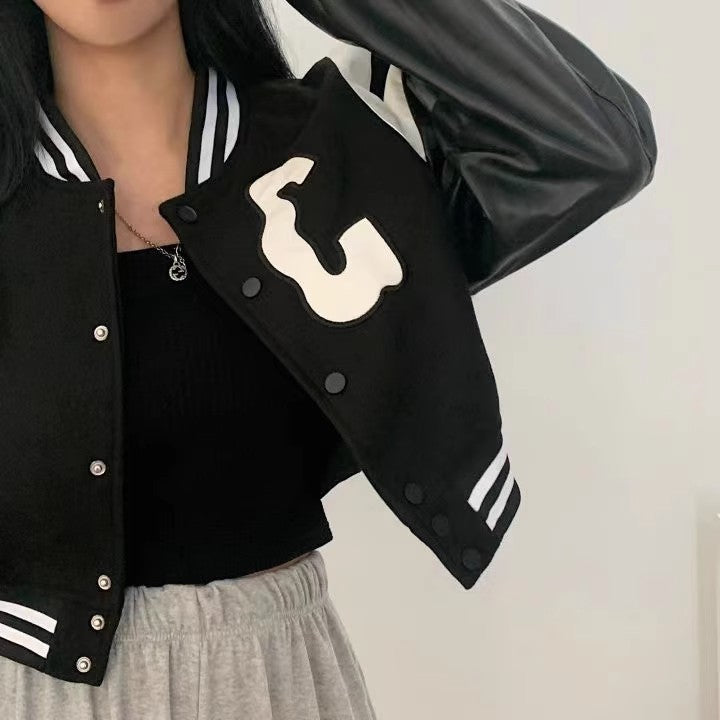 Varsity Style Patch Bomber Jacket