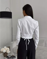 White Button-Down Shirt with Structured Fit