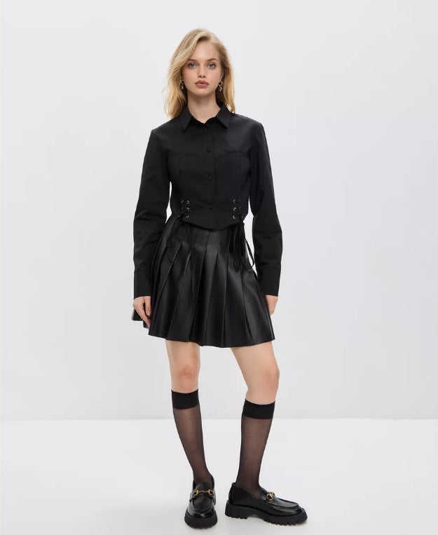 White Button-Down Shirt with Structured Fit