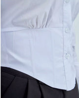 White Button-Down Shirt with Structured Fit