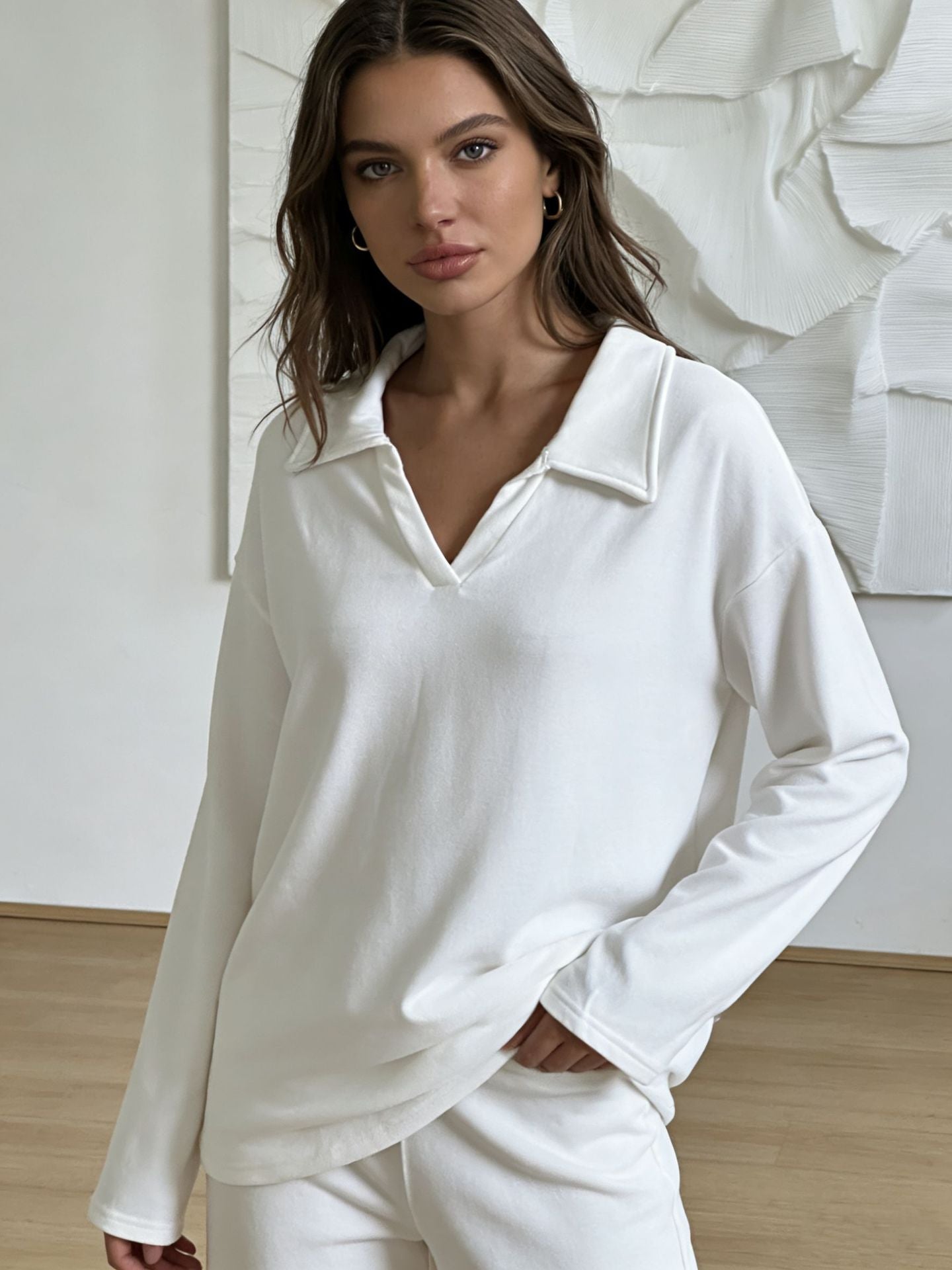 Stylish Long-Sleeve Loungewear Pajama Set