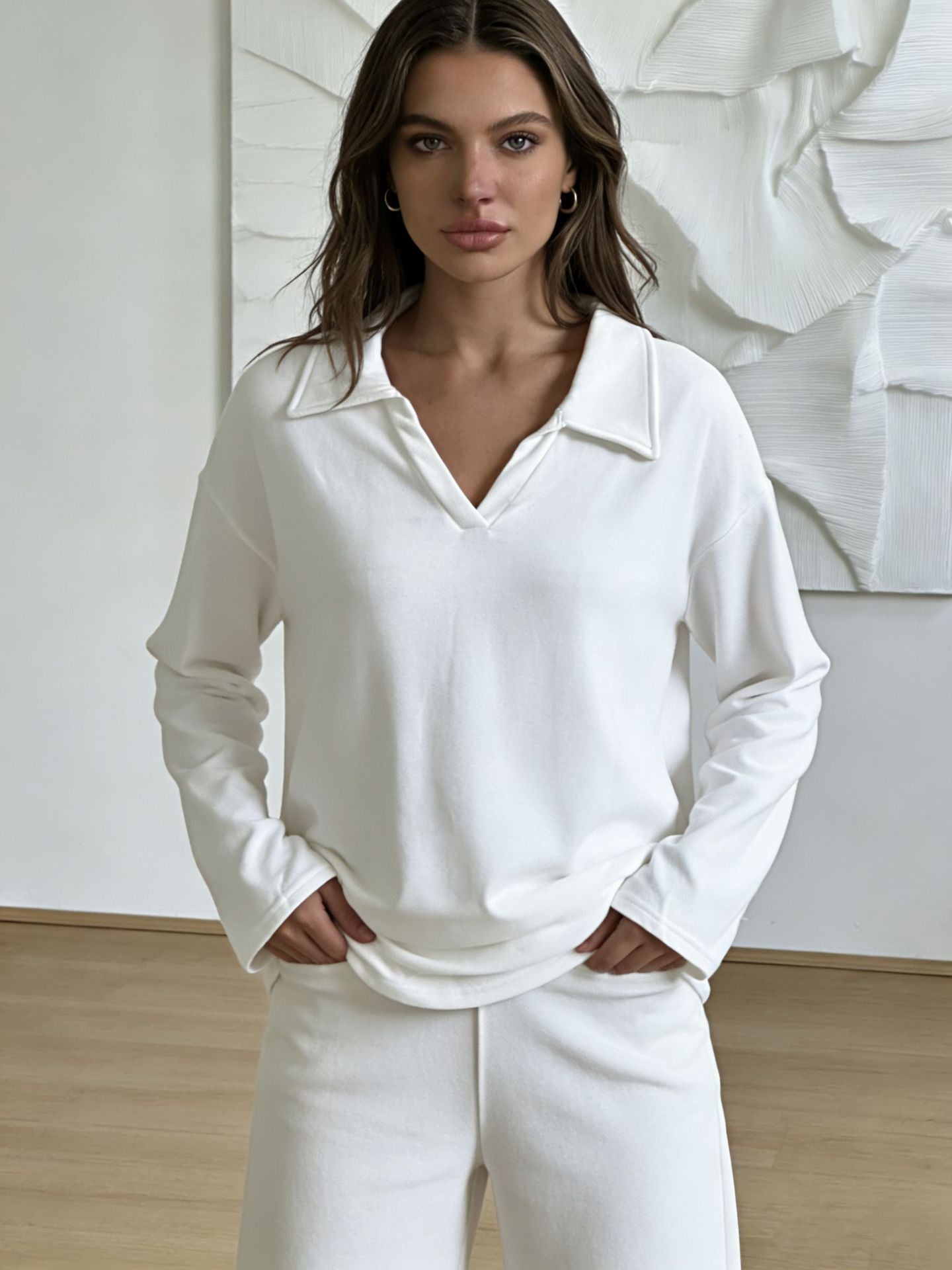 Stylish Long-Sleeve Loungewear Pajama Set