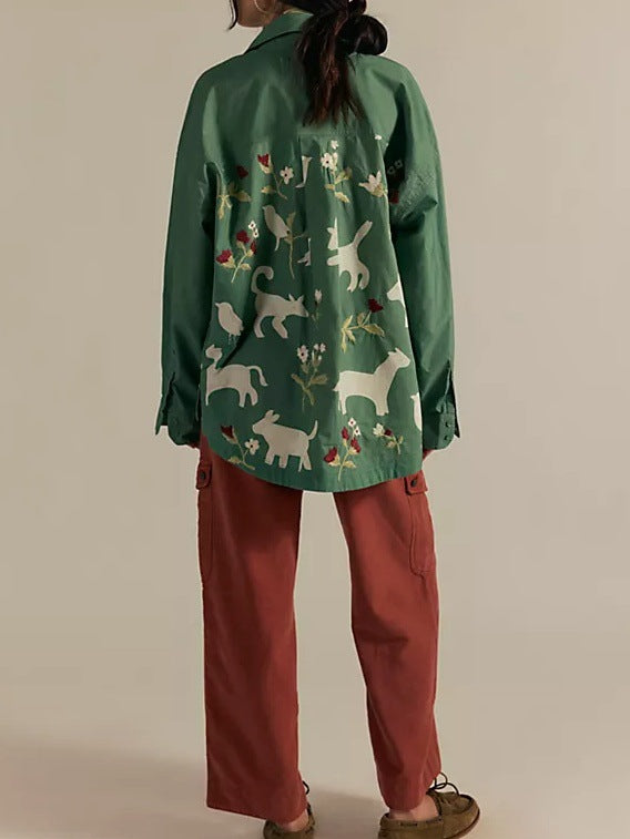 Animal & Nature Print Oversized Shirt