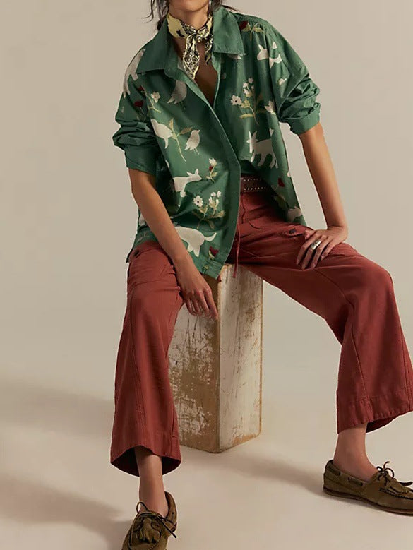 Animal & Nature Print Oversized Shirt