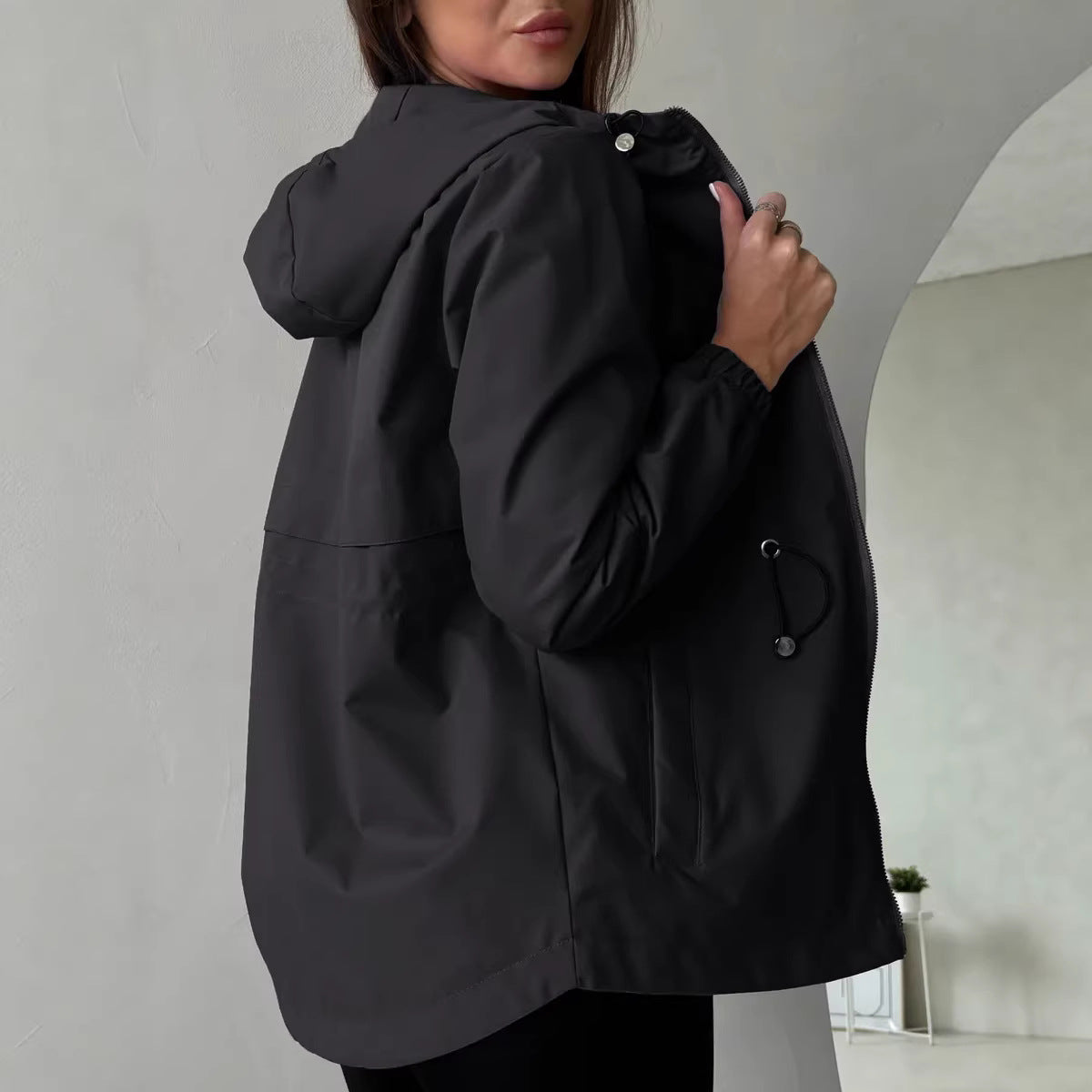 Stylish Hooded Windbreaker Jacket