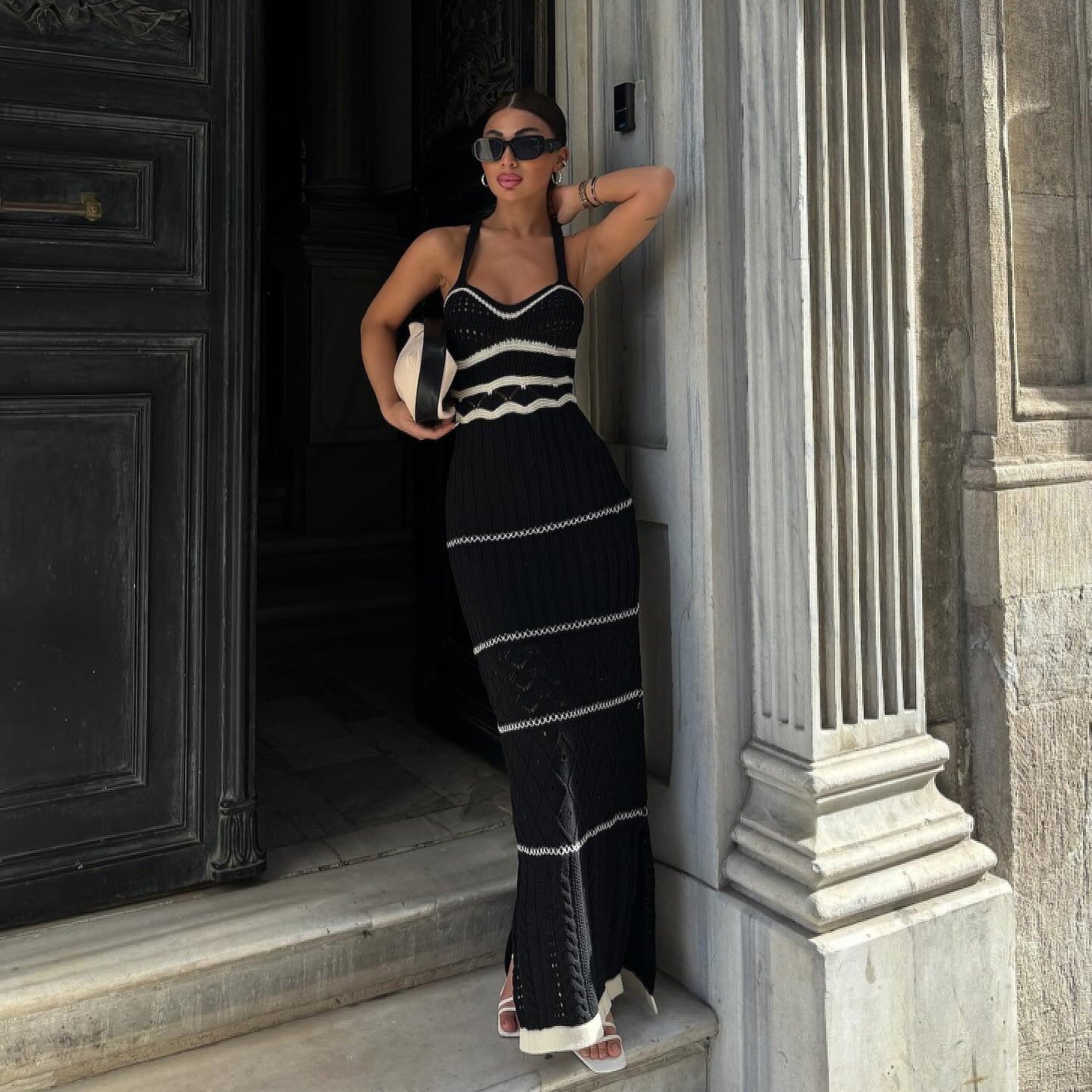 Elegant Striped Maxi Dress