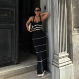 Elegant Striped Maxi Dress