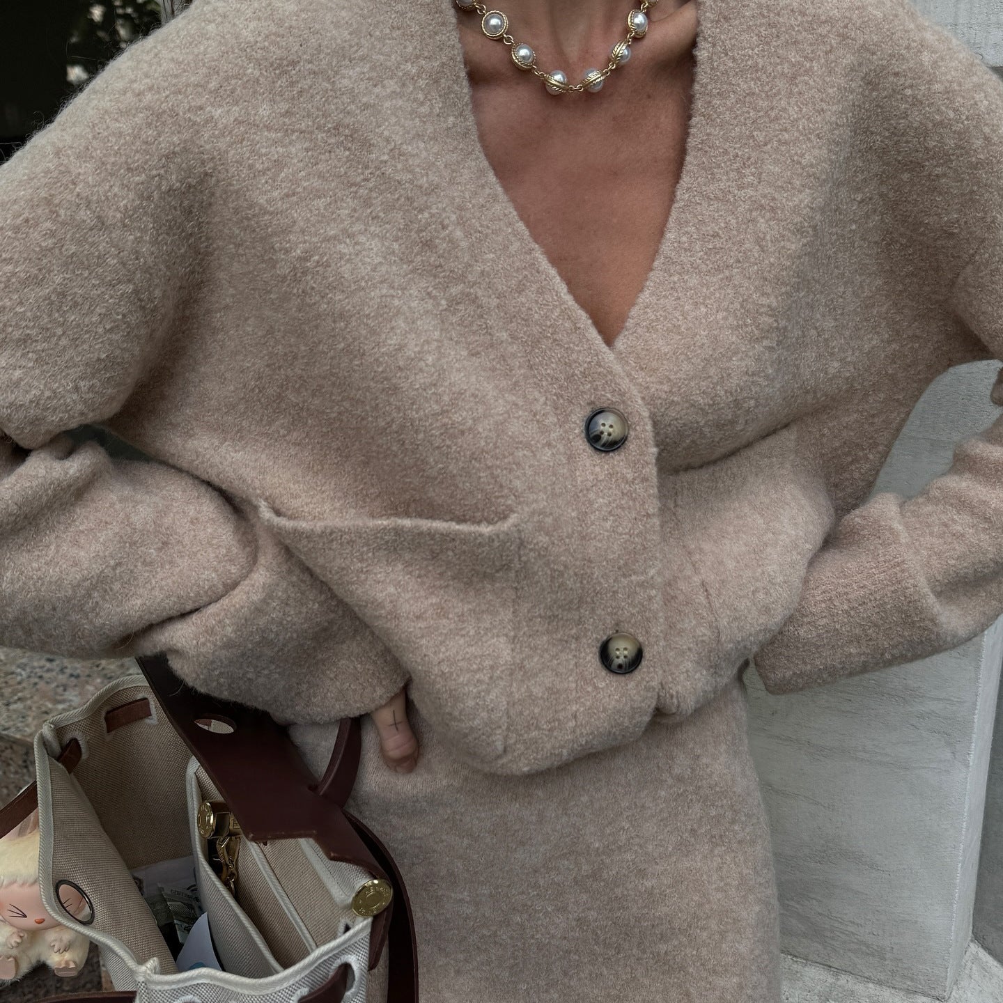 Cozy Beige Two-Piece Lounge Set