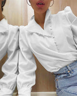 Elegant White Button-Down Blouse