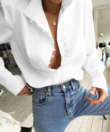 Elegant White Button-Down Blouse