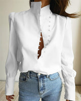 Elegant White Button-Down Blouse