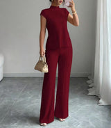 Pleated Sleeveless Top & Pants Set