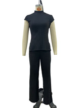 Pleated Sleeveless Top & Pants Set