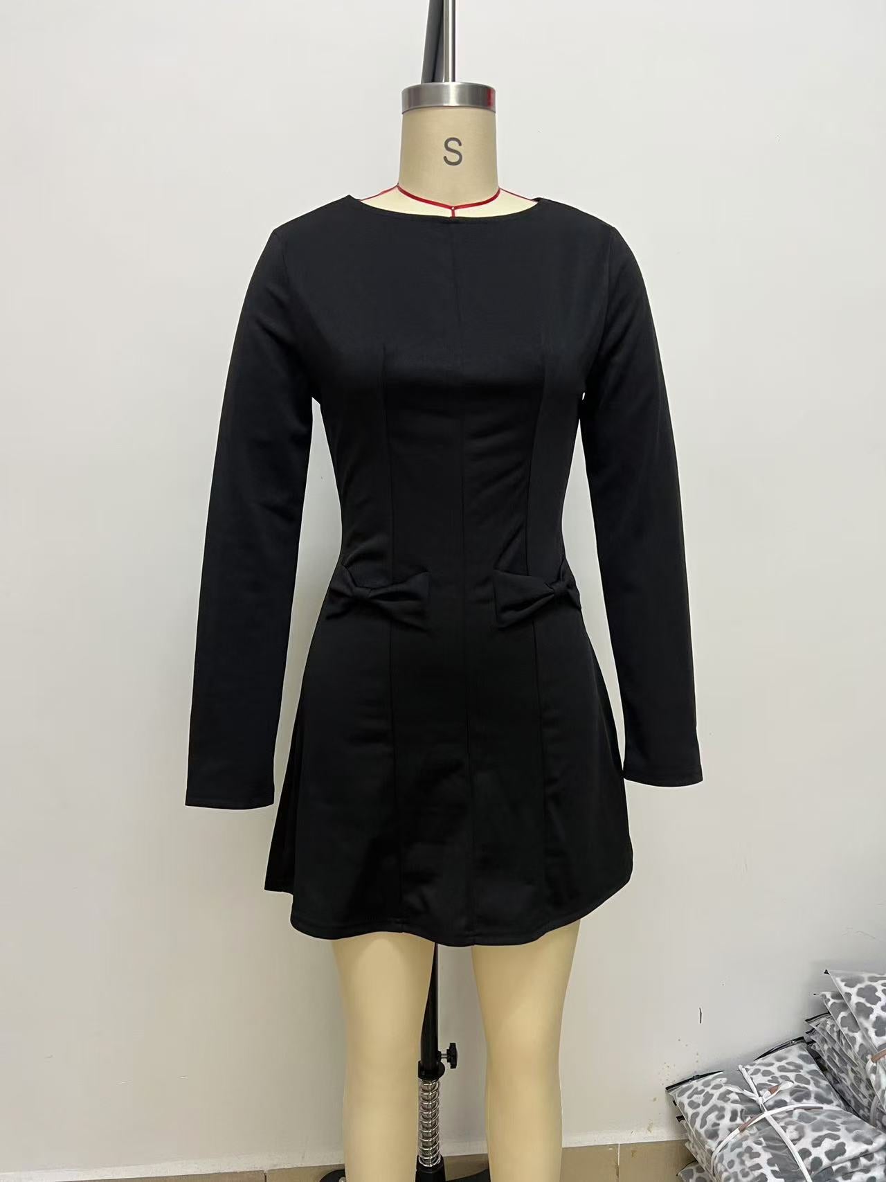 Long Sleeve Dress with Waist Details