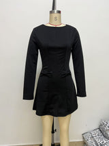 Long Sleeve Dress with Waist Details