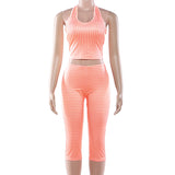 Stylish Striped Two-Piece Set