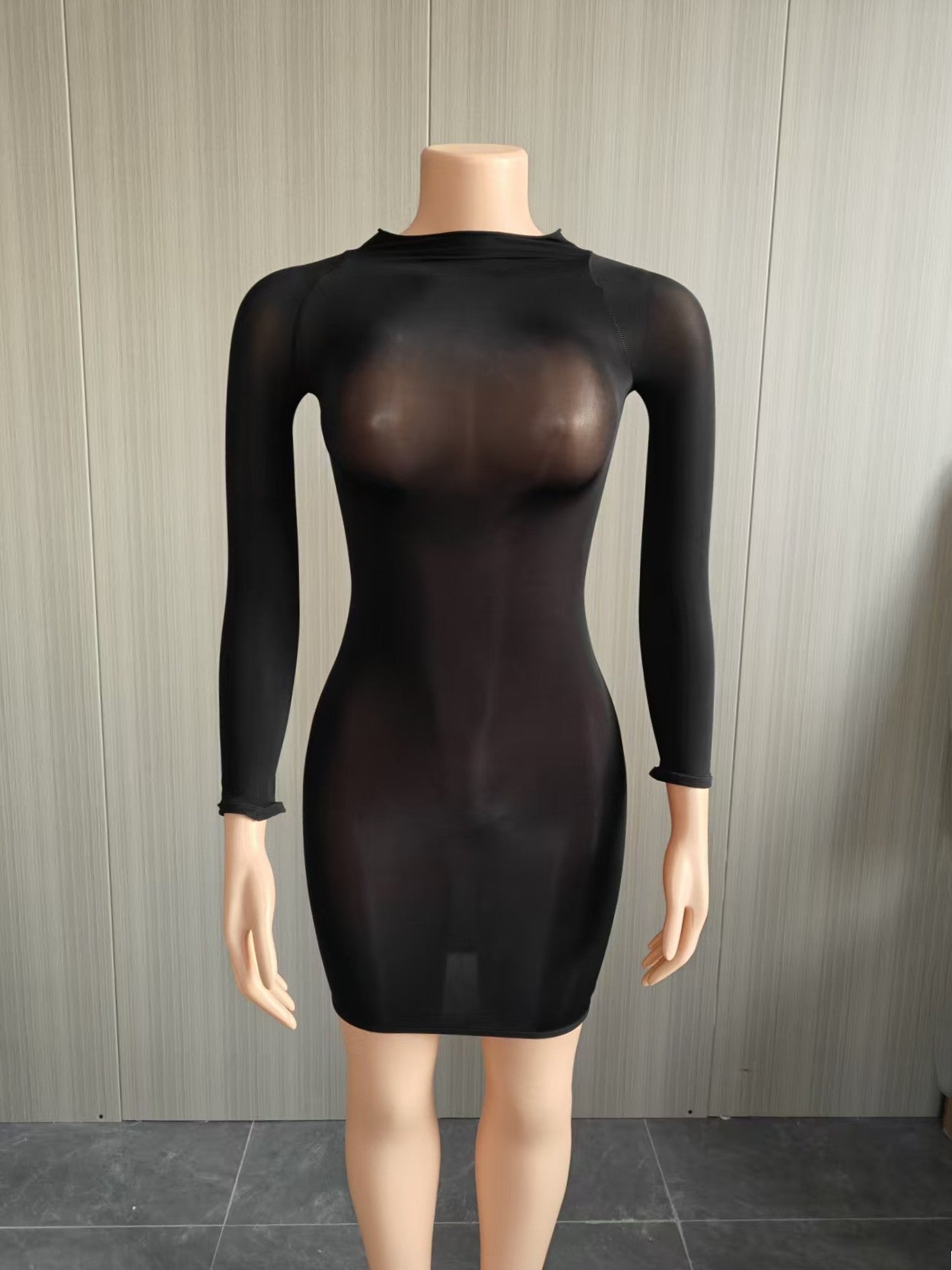 Bodycon Dress with Sheer Mesh Details