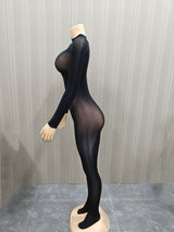 Bold Black Sheer Jumpsuit