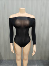 Edgy Black Mesh Long-Sleeve Top
