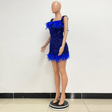 Sequin Ruffled Dress