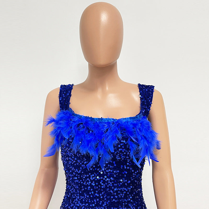 Sequin Ruffled Dress