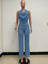 Glamorous Sequin Halter Jumpsuit